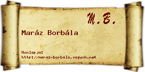 Maráz Borbála névjegykártya